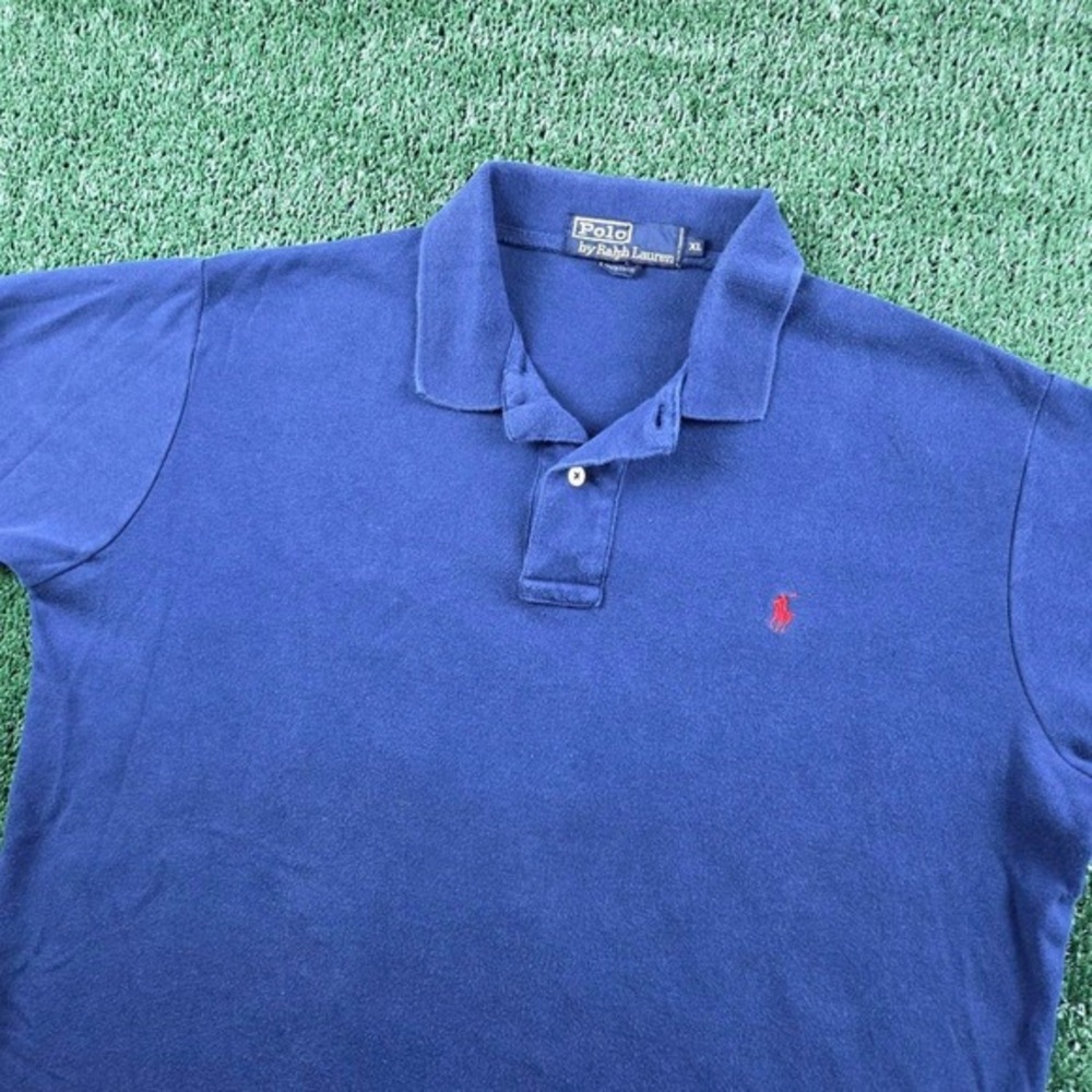 Polo Ralph Lauren Mens‎ XL Navy Blue Short Sleeve Pique Polo Shirt Red Pony Logo